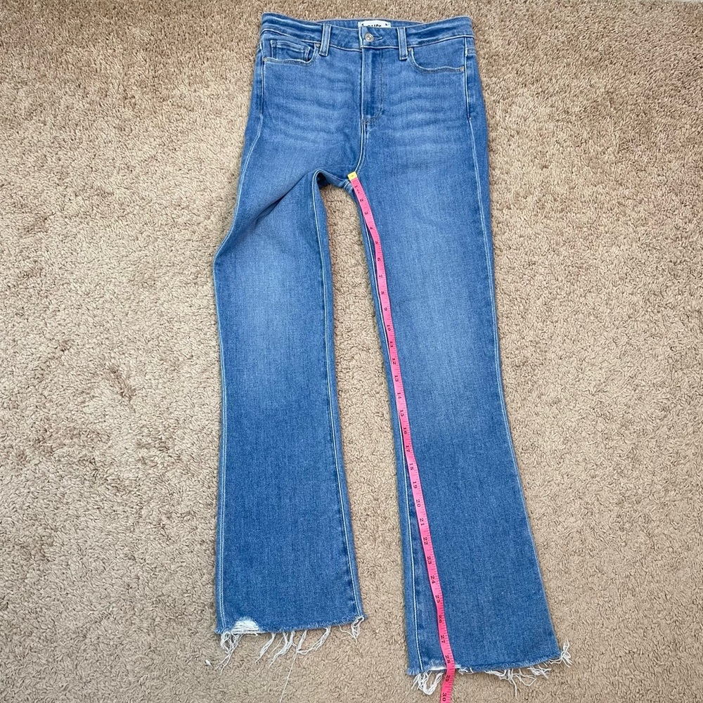 Paige Claudine High-Rise Jeans in Darling with Bootcut Flare Siesta Hem Size 26 - Picture 15 of 16
